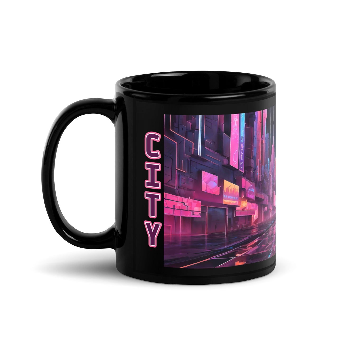dotBlend Mug - Black - Cyber City Street