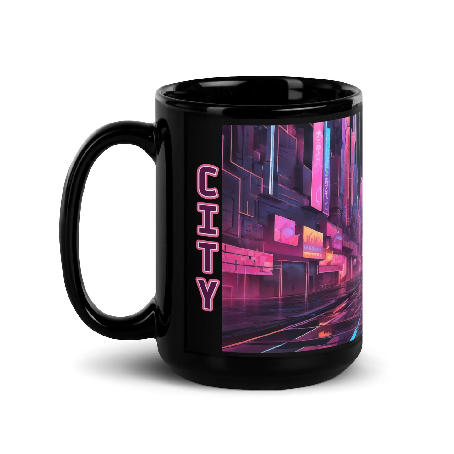 dotBlend Mug - Black - Cyber City Street