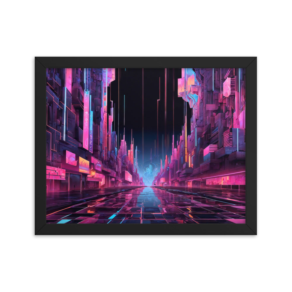 dotBlend Decorative Paper Poster - Optional Frames - Cyber City Street