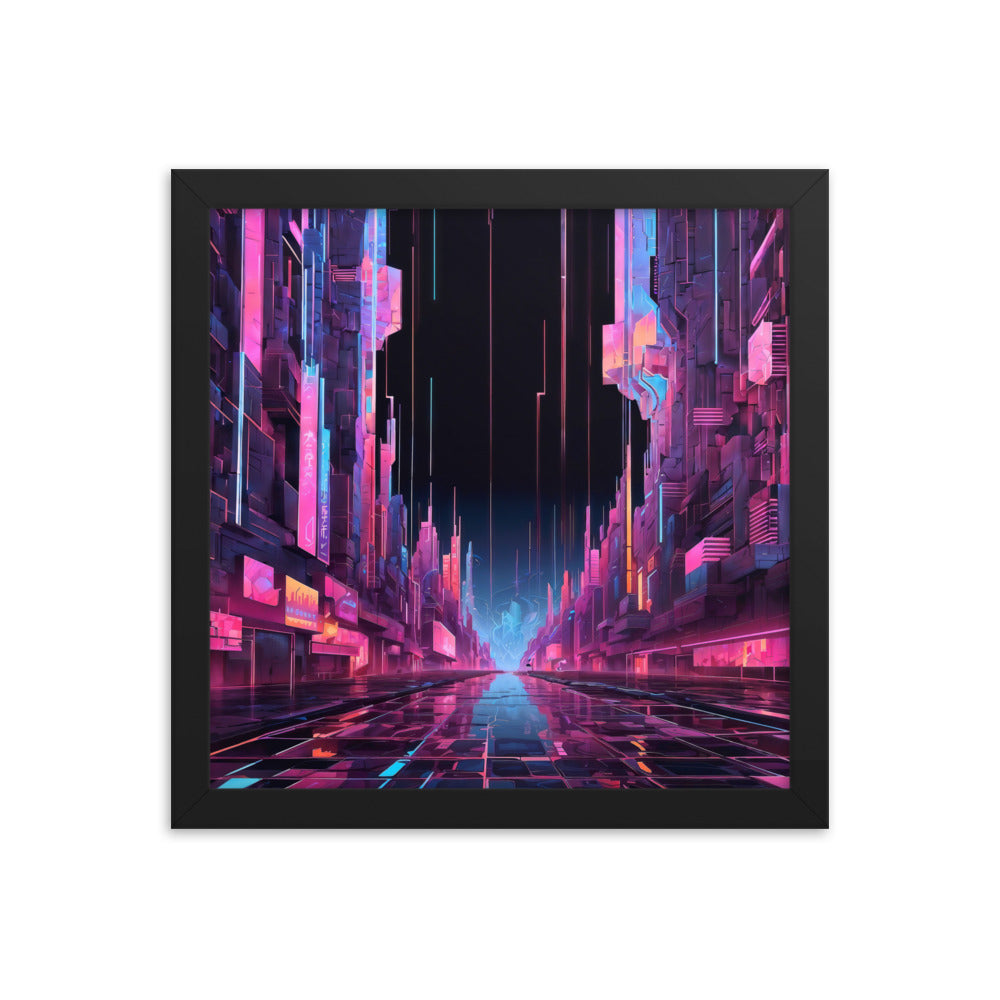 dotBlend Decorative Paper Poster - Optional Frames - Cyber City Street