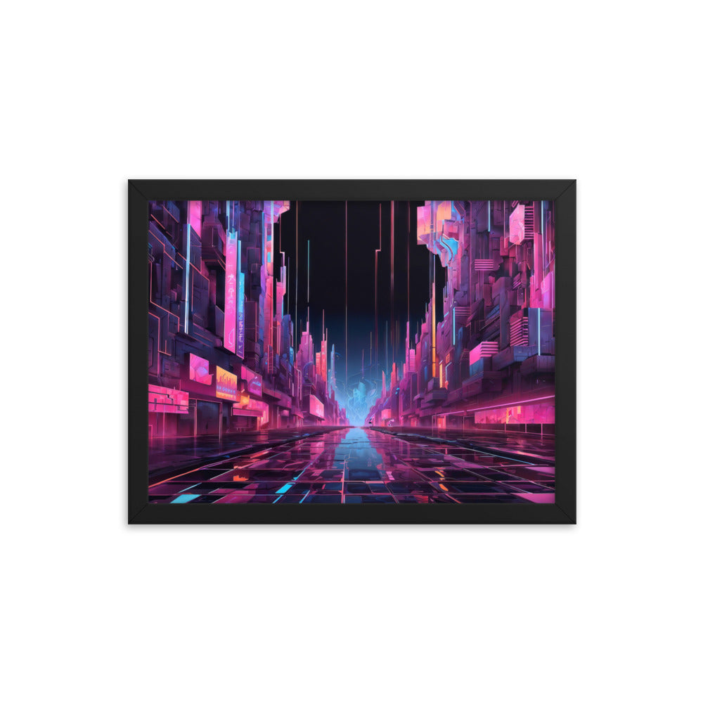 dotBlend Decorative Paper Poster - Optional Frames - Cyber City Street