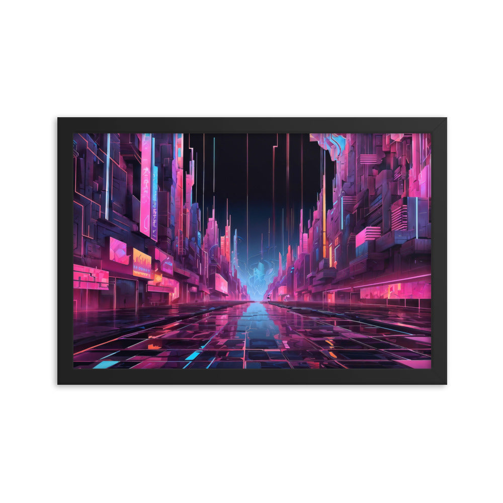 dotBlend Decorative Paper Poster - Optional Frames - Cyber City Street