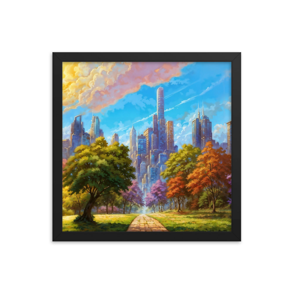 dotBlend Decorative Paper Poster - Optional Frames - Vividly Colored Cityscape