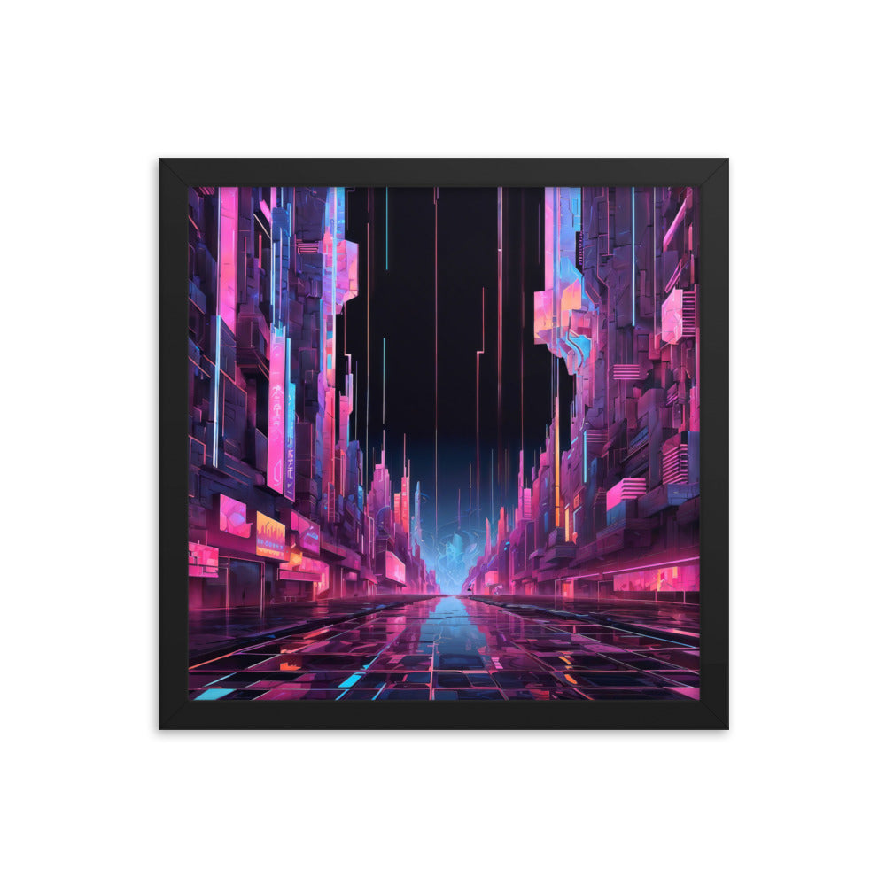 dotBlend Decorative Paper Poster - Optional Frames - Cyber City Street