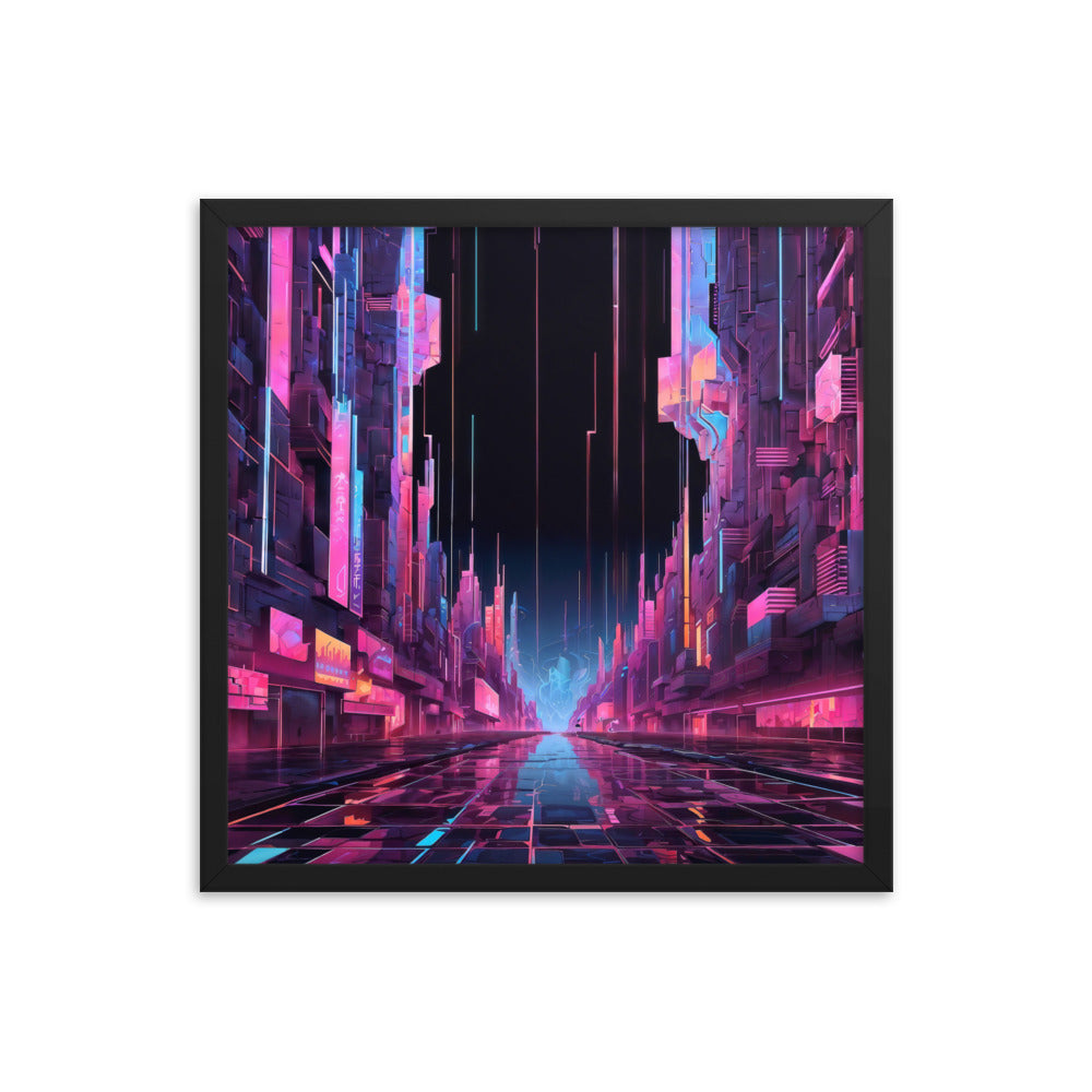 dotBlend Decorative Paper Poster - Optional Frames - Cyber City Street