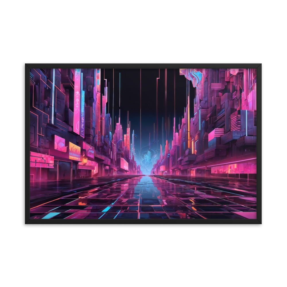 dotBlend Decorative Paper Poster - Optional Frames - Cyber City Street