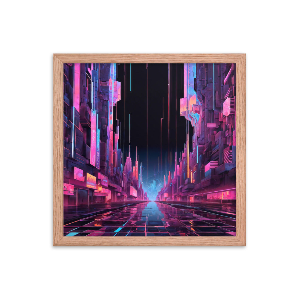 dotBlend Decorative Paper Poster - Optional Frames - Cyber City Street