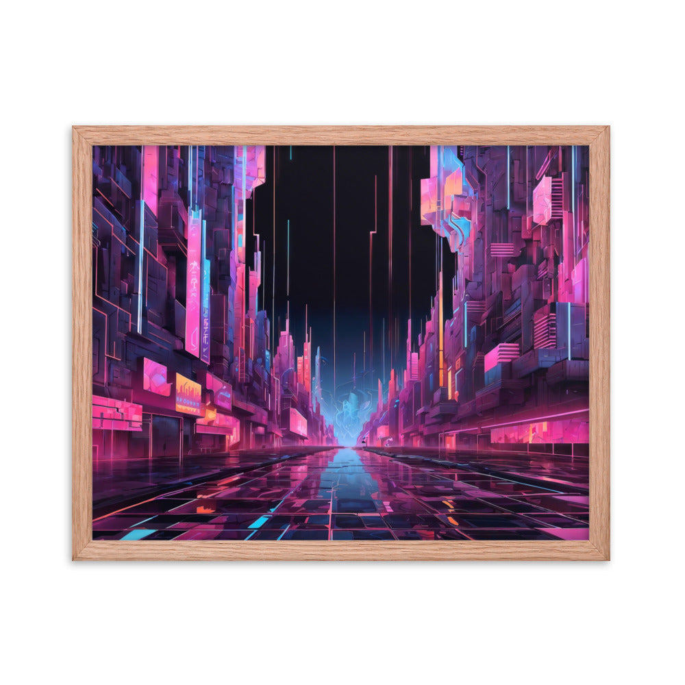 dotBlend Decorative Paper Poster - Optional Frames - Cyber City Street