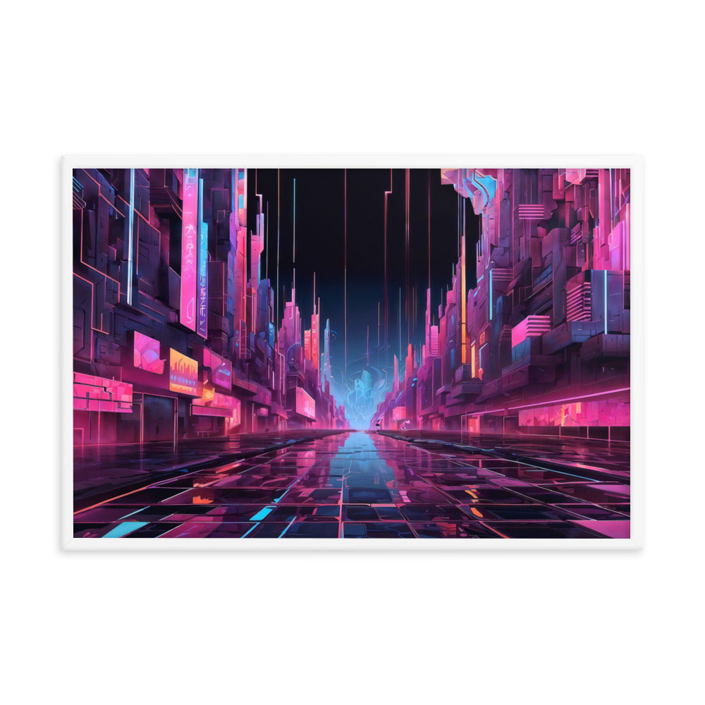 dotBlend Decorative Paper Poster - Optional Frames - Cyber City Street