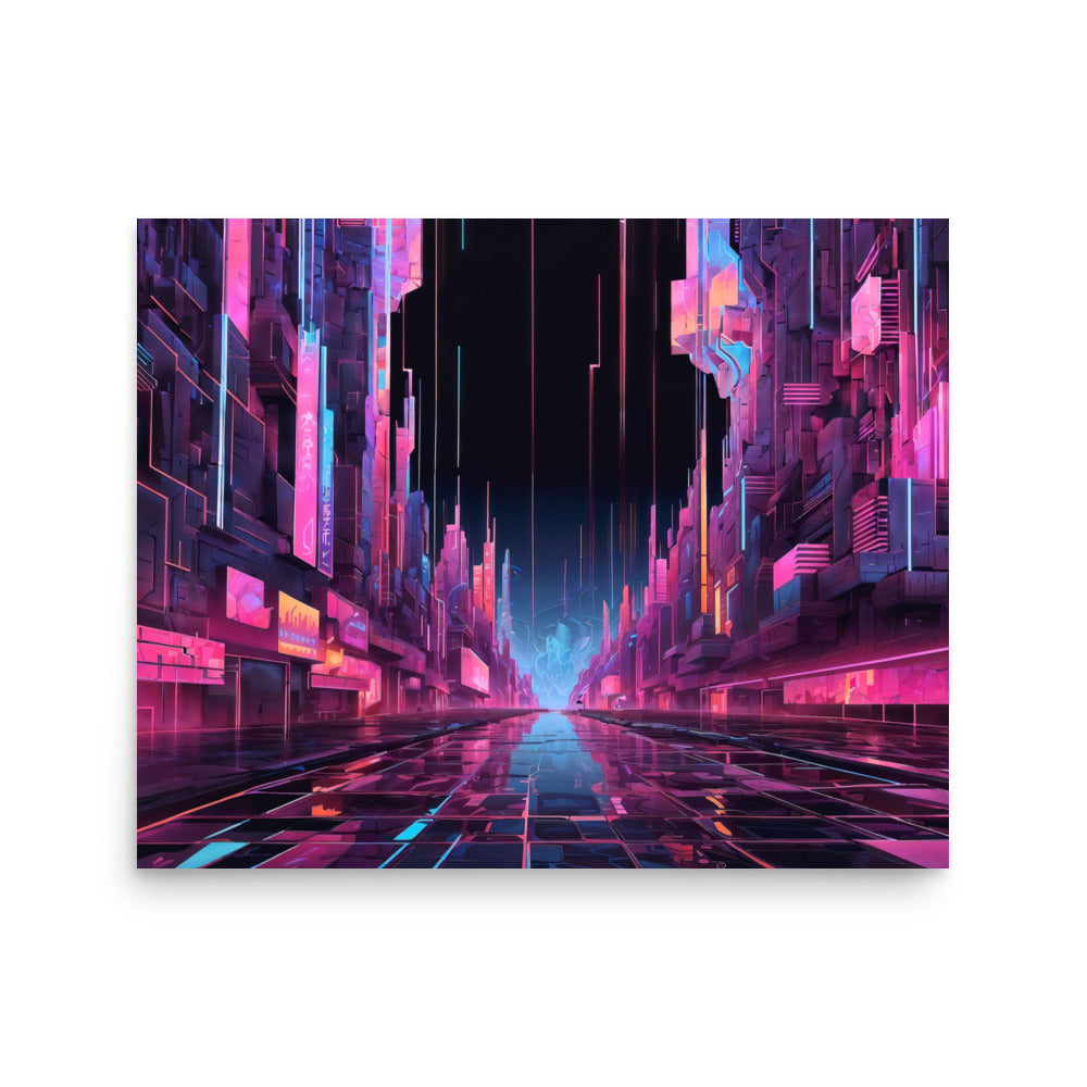 dotBlend Decorative Paper Poster - Optional Frames - Cyber City Street