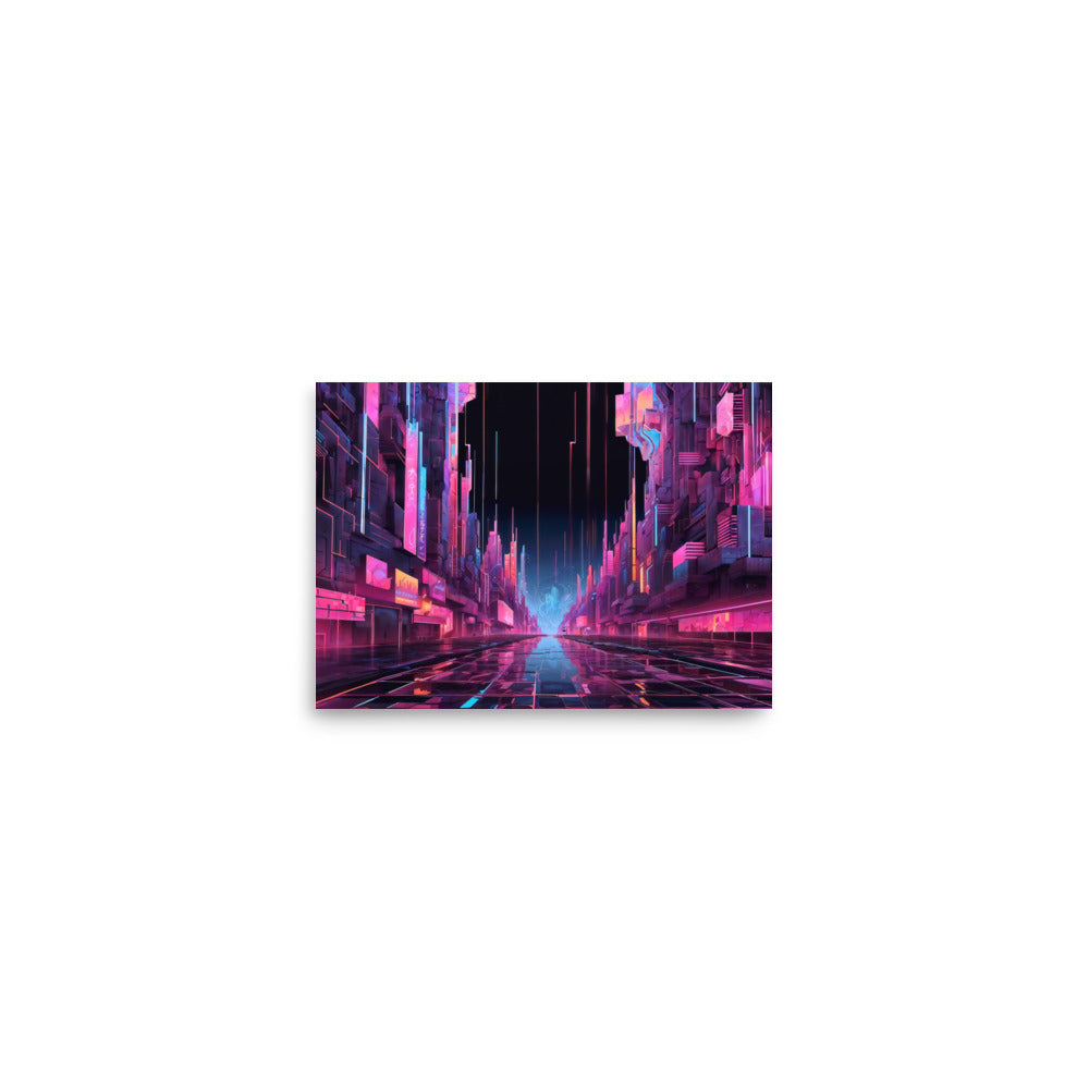 dotBlend Decorative Paper Poster - Optional Frames - Cyber City Street