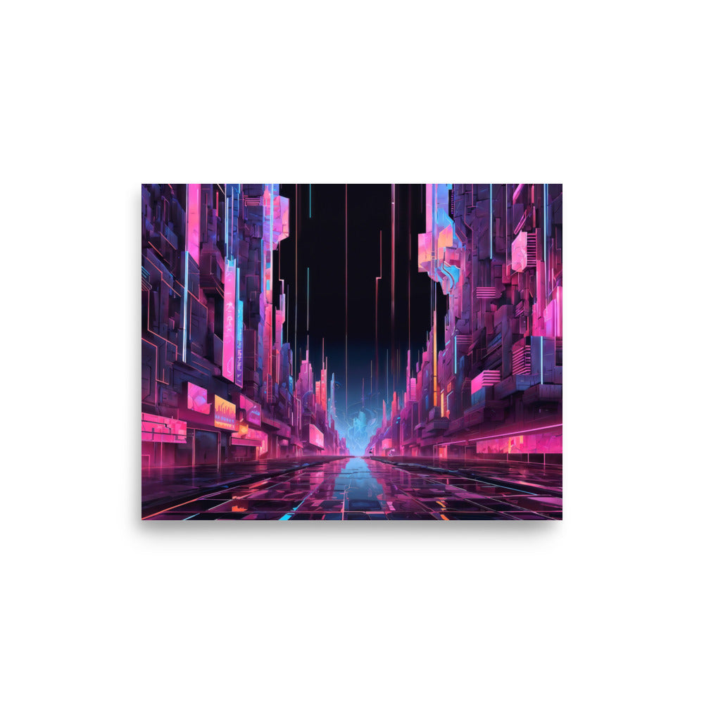 dotBlend Decorative Paper Poster - Optional Frames - Cyber City Street